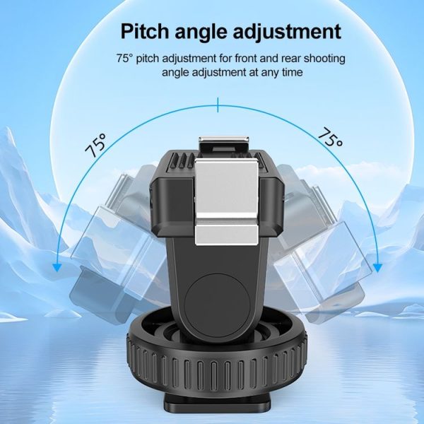 DJI Osmo Action 5 Pro / 4 / 3 PULUZ Cold Shoe Gimbal Quick Release Base Adapter (Black) - Image 5
