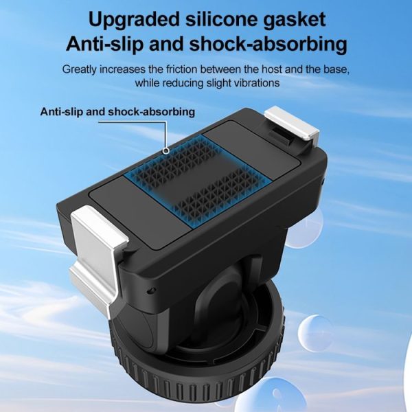 DJI Osmo Action 5 Pro / 4 / 3 PULUZ Cold Shoe Gimbal Quick Release Base Adapter (Black) - Image 7