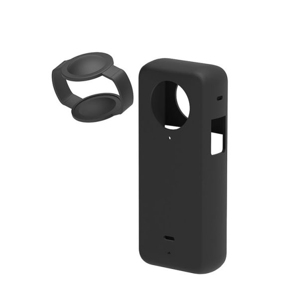 Insta360 X3 PULUZ Silicone Protective Case with Lens Cover (Black) - Image 2