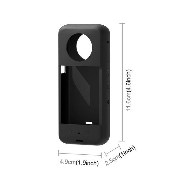 Insta360 X3 PULUZ Silicone Protective Case with Lens Cover (Black) - Image 3