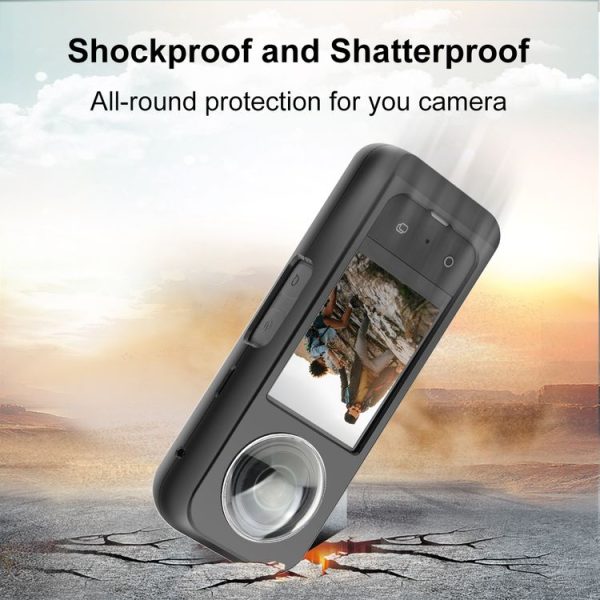 Insta360 X3 PULUZ Metal Protective Cage Rig Housing Frame with Lens Protector (Black) - Image 4