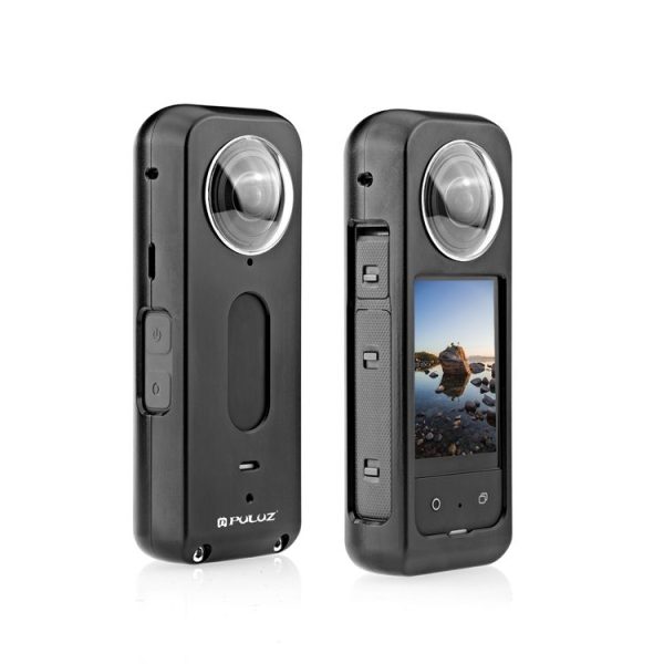 Insta360 X3 PULUZ Metal Protective Cage Rig Housing Frame with Lens Protector (Black) - Image 6