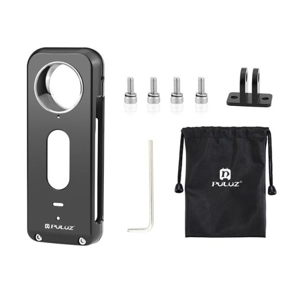 Insta360 X3 PULUZ Metal Protective Cage Rig Housing Frame with Lens Protector (Black) - Image 7