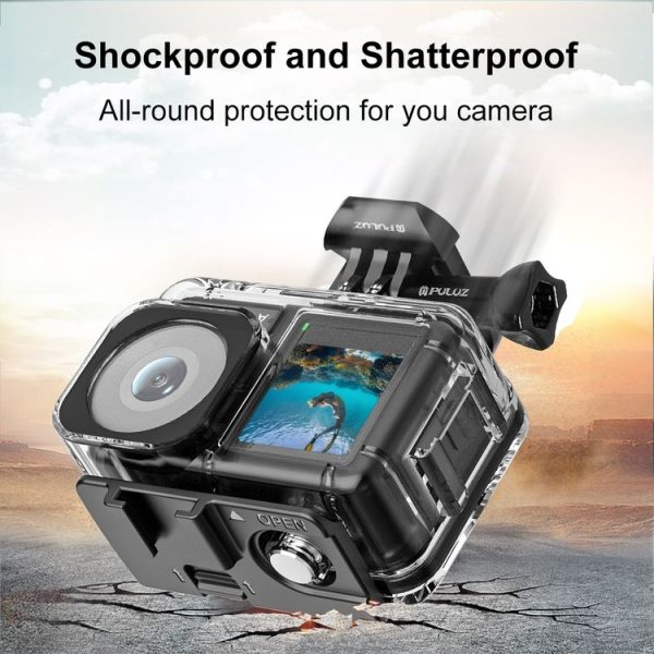 DJI Osmo Action 5 Pro / 3 / 4 PULUZ 40m Underwater Waterproof Housing Diving Case with Cold Shoe & Buckle Basic Mount & Screw - Image 7