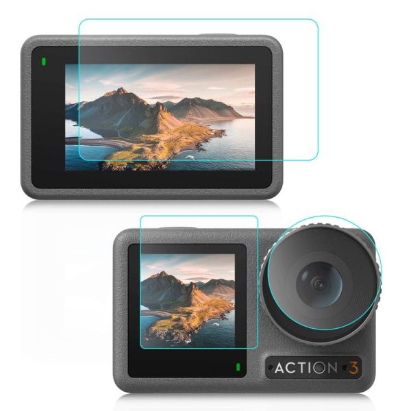 DJI Osmo Action 3 PULUZ 3-in-1 Lens Front and Back Screen Tempered Glass Explosion-proof Film