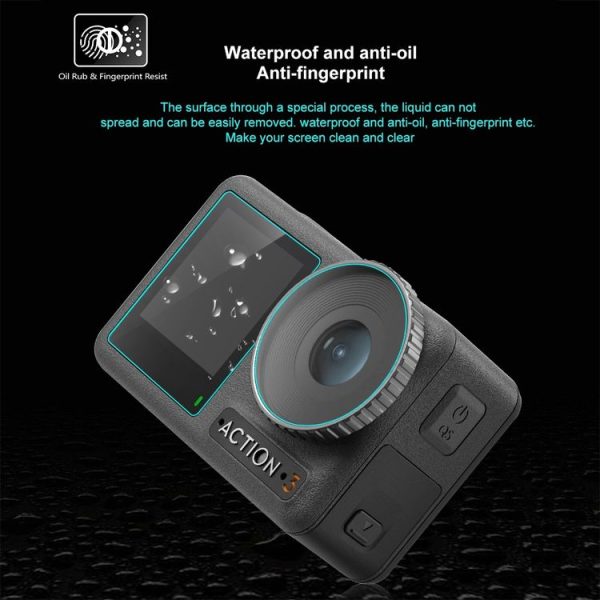 DJI Osmo Action 3 PULUZ 3-in-1 Lens Front and Back Screen Tempered Glass Explosion-proof Film - Image 5