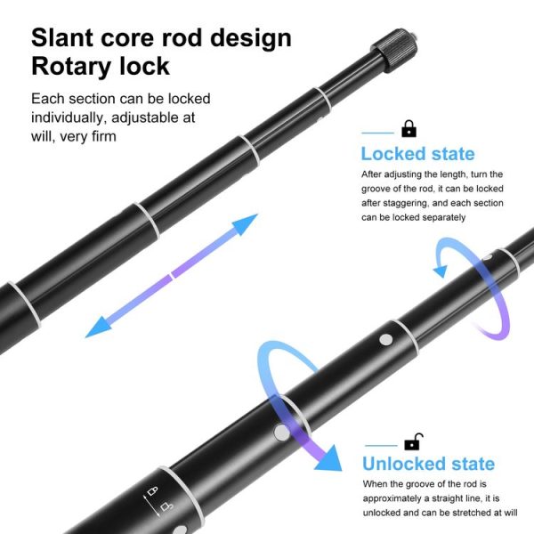 PULUZ 70cm Metal Selfie Stick Monopod with Invisible Adapter Base & Screw for Insta360 One RS / X2 / X3 - Image 6