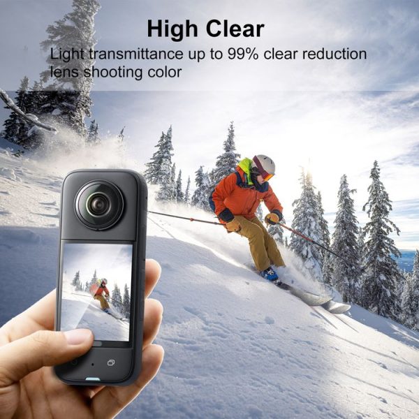 Insta360 X3 PULUZ 2pcs Curved HD Screen Film (Transparent) - Image 6