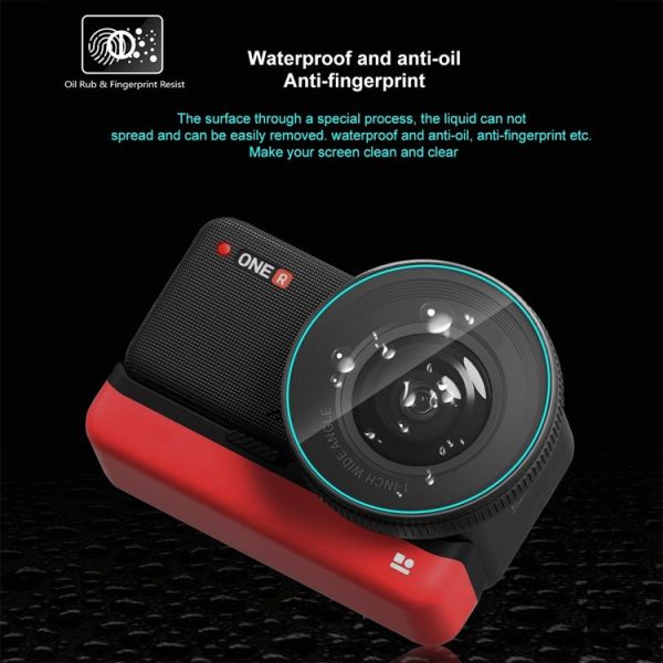 Insta360 One RS PULUZ 3 in 1 Screen + 4K Lens + Leica Lens Tempered Glass Film (Transparent) - Image 3