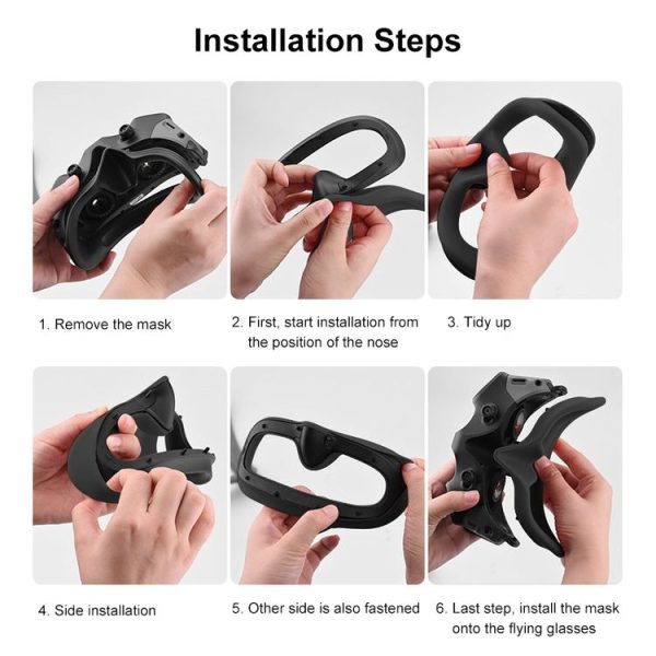 DJI Avata Goggles 2 PULUZ Flying Eye Mask Silicone Protective Case (Black) - Image 8