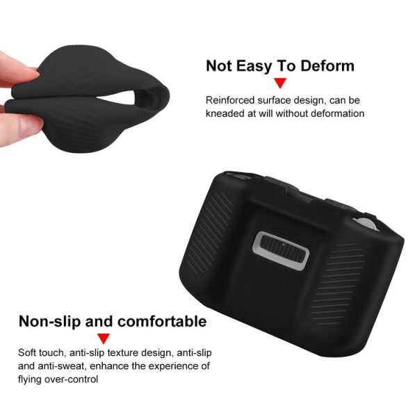 PULUZ Shockproof Anti-scratch Silicone Case with Neck Strap For DJI Neo / Mini 3 / 3 Pro / Mavic 3 / Air 2S / Mini 2 RC-N2 / RC-N1 / RC-N3 Remote Control (Black) - Image 3
