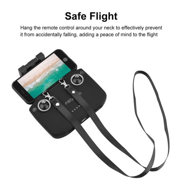 PULUZ Shockproof Anti-scratch Silicone Case with Neck Strap For DJI Neo / Mini 3 / 3 Pro / Mavic 3 / Air 2S / Mini 2 RC-N2 / RC-N1 / RC-N3 Remote Control (Black) - Image 5