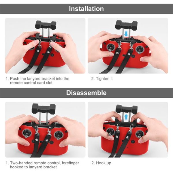 PULUZ Shockproof Anti-scratch Silicone Case with Neck Strap For DJI Neo / Mini 3 / 3 Pro / Mavic 3 / Air 2S / Mini 2 RC-N2 / RC-N1 / RC-N3 Remote Control (Black) - Image 8