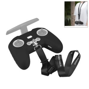 DJI FPV Combo Remote Control PULUZ Silicone Protective Case with Neck Strap (Black)