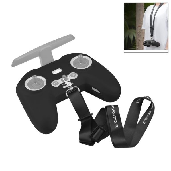DJI FPV Combo Remote Control PULUZ Silicone Protective Case with Neck Strap (Black)