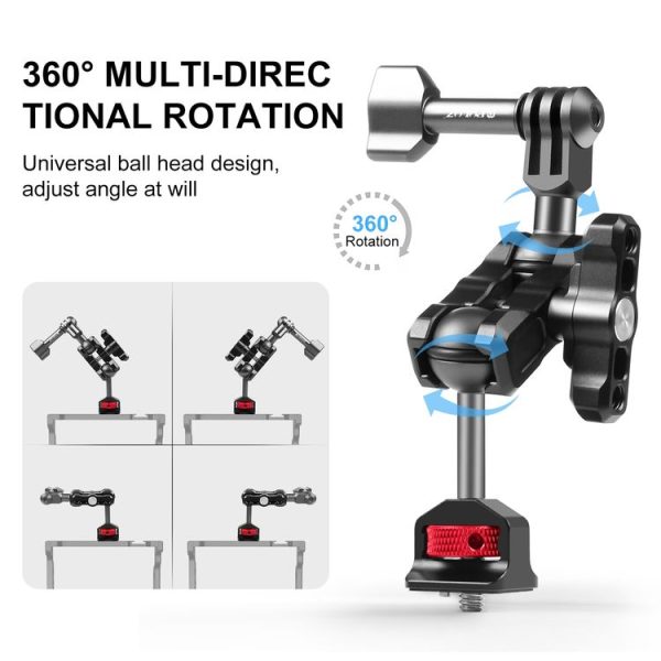 PULUZ Magic Arm Multi-way Ball Aluminum Alloy Mount (Black) - Image 4
