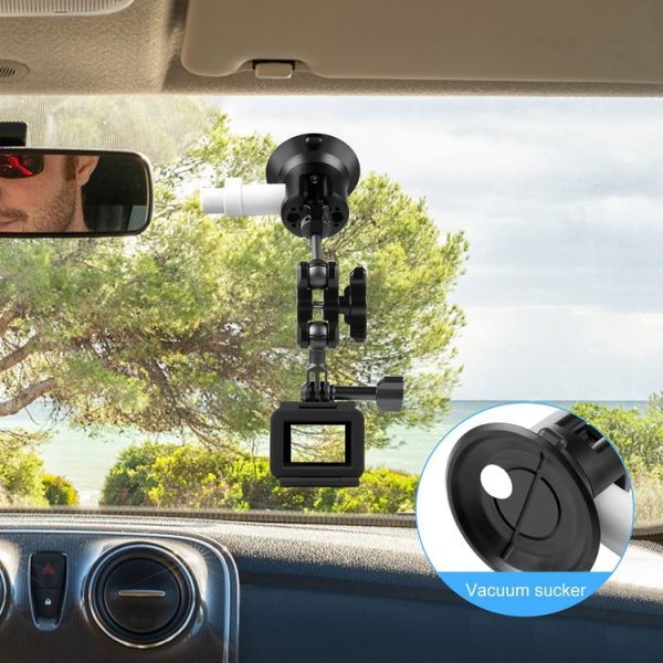 PULUZ 3 inch Car Single Pump Suction Cup Aluminum Alloy Mount (Black) - Image 6