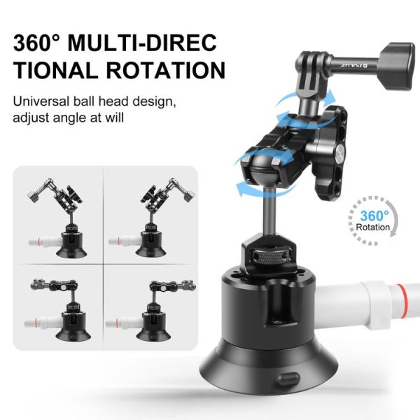 PULUZ Magic Arm with Pump Suction Cup Aluminum Alloy Mount (Black) - Image 3