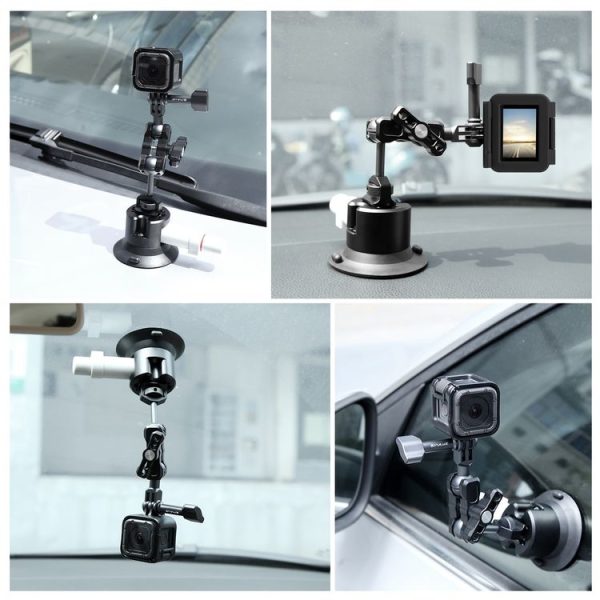 PULUZ Magic Arm with Pump Suction Cup Aluminum Alloy Mount (Black) - Image 7