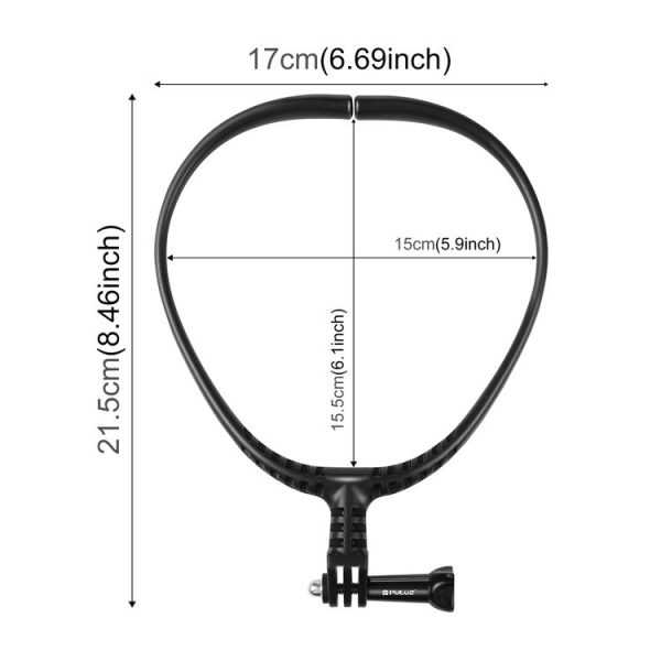 PULUZ Lazy Adjustable Neck Bracket for GoPro Action Cameras (Black) - Image 3