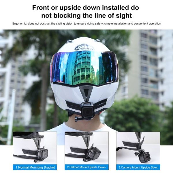PULUZ Bending Action Camera Motorcycle Helmet Chin Mount (Black) - Image 5
