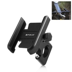 PULUZ Motorcycle Bicycle Handlebar Aluminum Alloy Phone Holder (Black)