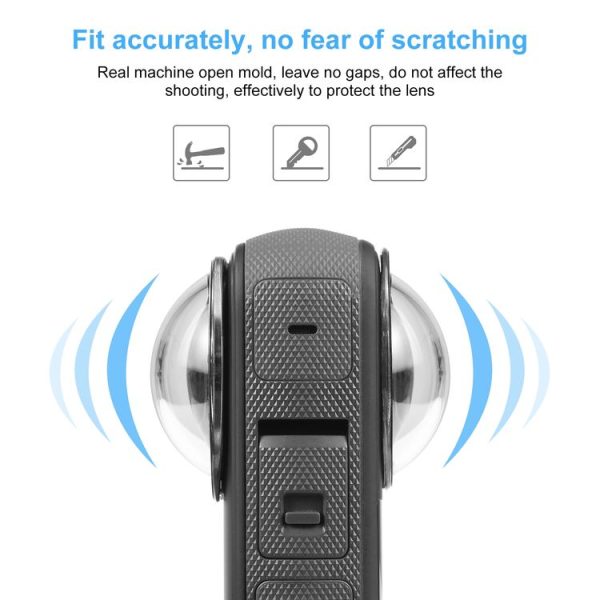 Insta360 X3 PULUZ Lens Guard Optical Glass Protective Cover (Black) - Image 3