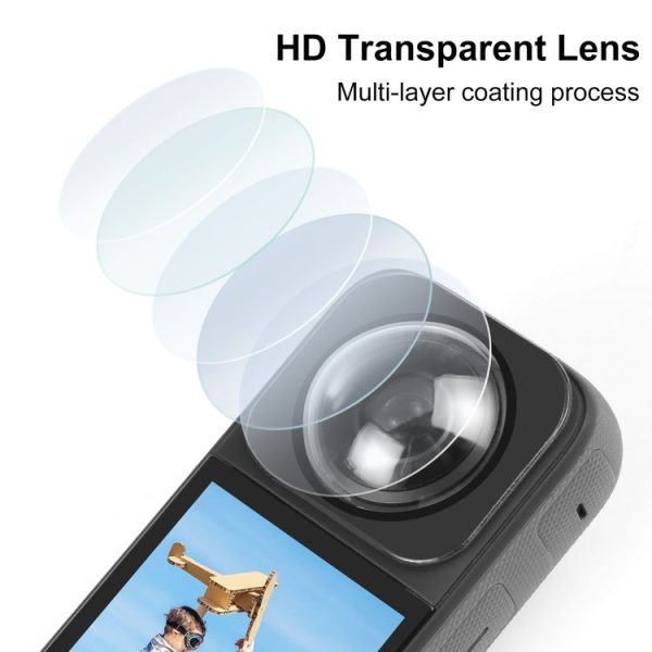 Insta360 X3 PULUZ Lens Guard Optical Glass Protective Cover (Black) - Image 4