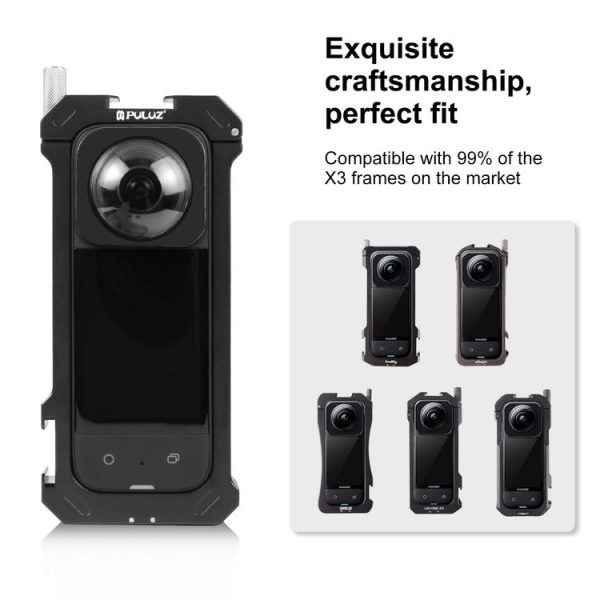 Insta360 X3 PULUZ Lens Guard Optical Glass Protective Cover (Black) - Image 6