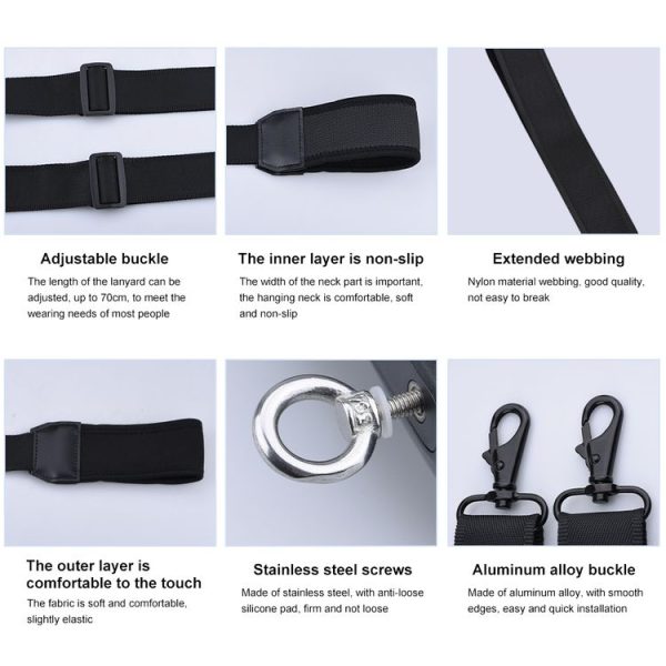 PULUZ Neck Lanyard Strap for DJI RC 2 / RC 1 / Air 3 / Mini 4 Pro / Mini 3 Pro / Air 2S / Air 2 / Mavic 2 Screen Remote Control (Black) - Image 4