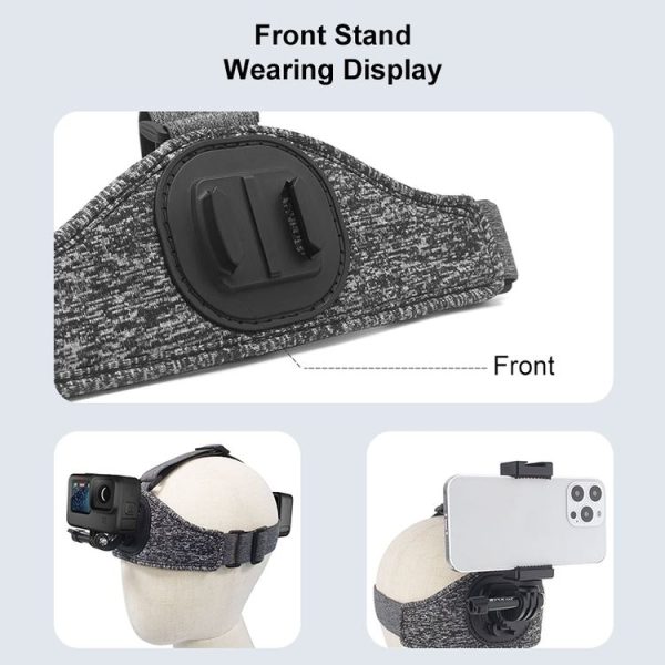 PULUZ Adjustable Head Strap Belt Mount with Phone Clamp & J Hook Mount & Long Screw - Image 4