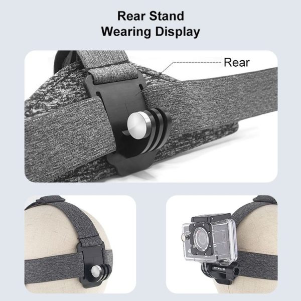 PULUZ Adjustable Head Strap Belt Mount with Phone Clamp & J Hook Mount & Long Screw - Image 5