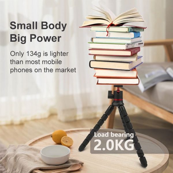 PULUZ Mini Octopus Flexible Tripod Holder with Remote Control for SLR Cameras, GoPro, Cellphone - Image 5