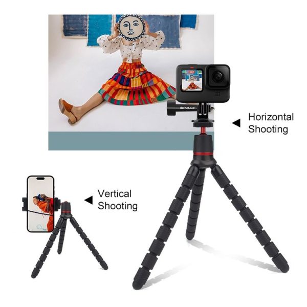 PULUZ Mini Octopus Flexible Tripod Holder with Remote Control for SLR Cameras, GoPro, Cellphone - Image 6