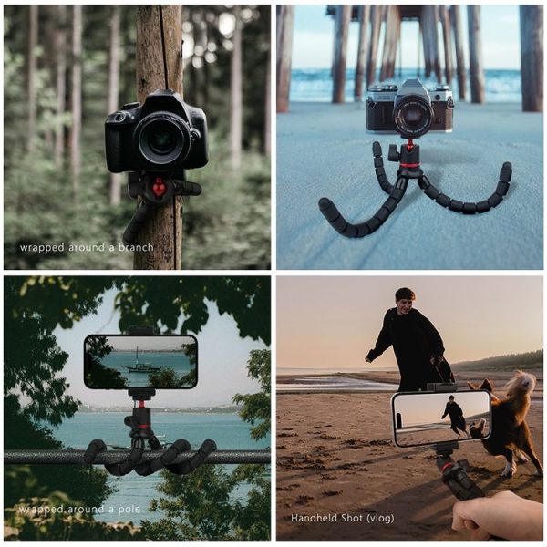 PULUZ Mini Octopus Flexible Tripod Holder with Remote Control for SLR Cameras, GoPro, Cellphone - Image 8