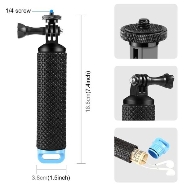 PULUZ Floating Handle Hand Grip Buoyancy Rods for Phones / Action Cameras (Black) - Image 3