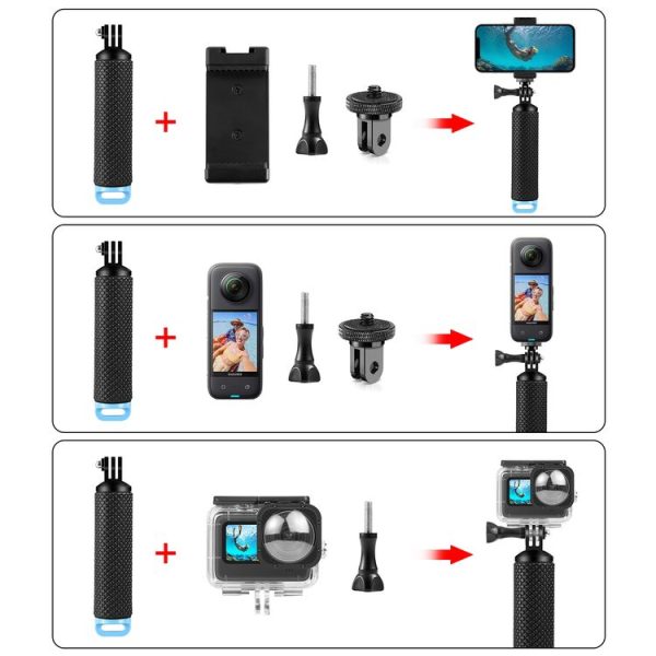 PULUZ Floating Handle Hand Grip Buoyancy Rods for Phones / Action Cameras (Black) - Image 5