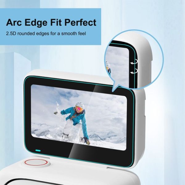 Insta360 GO 3 / GO 3S PULUZ 2 in 1 Screen and Lens Tempered Glass Film (Transparent) - Image 5