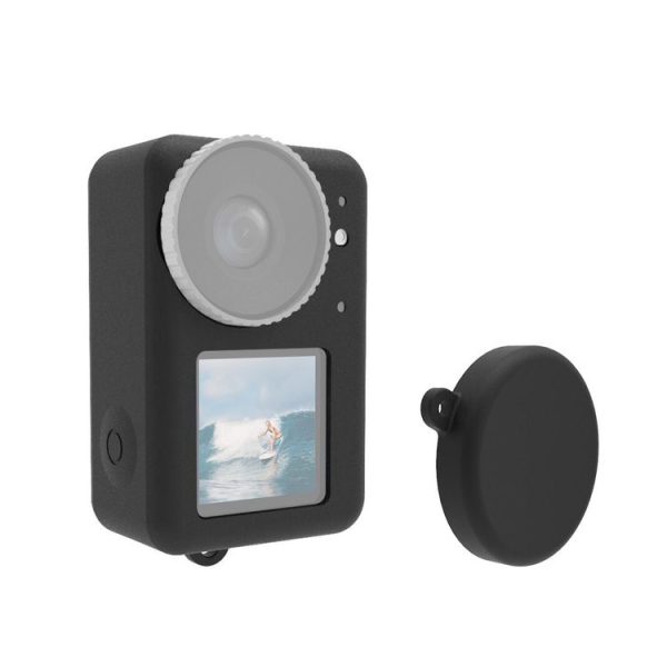 DJI Osmo Action 5 Pro / 4 / 3 PULUZ Silicone Protective Case with Lens Cap (Black)