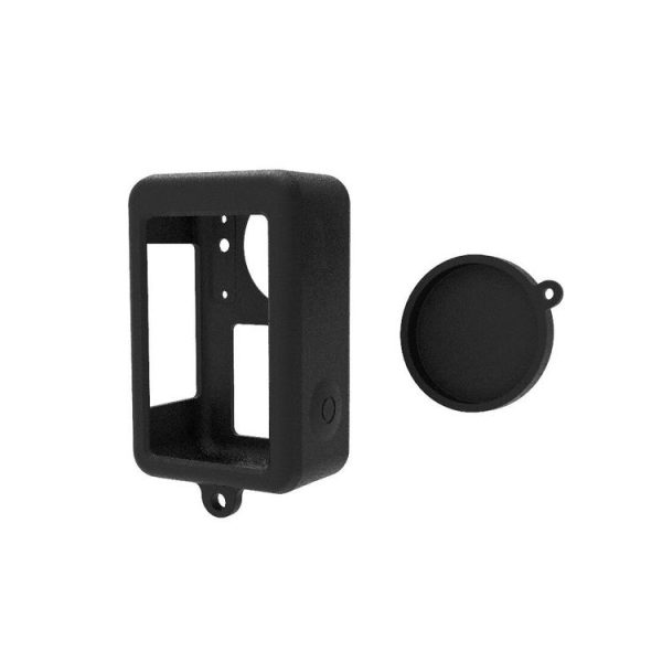 DJI Osmo Action 5 Pro / 4 / 3 PULUZ Silicone Protective Case with Lens Cap (Black) - Image 7