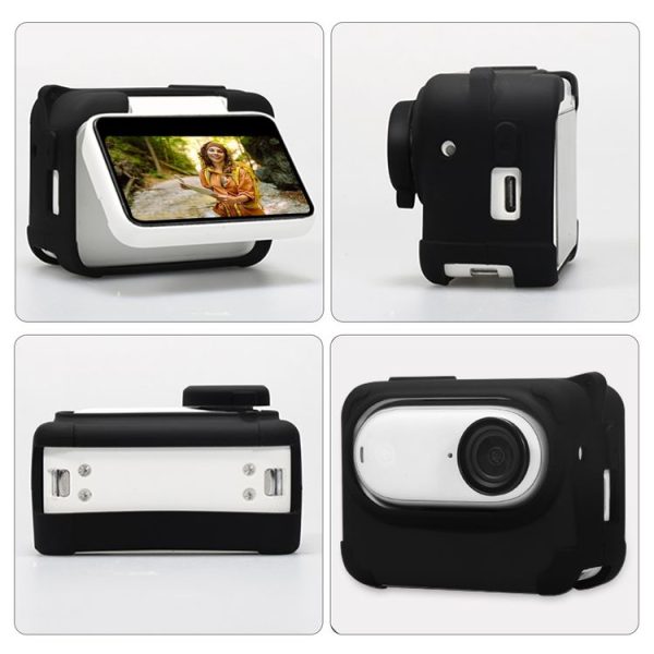 Insta360 GO 3 PULUZ Camera Charging Case Silicone Case with Lens Cap & Strap (Black) - Image 4