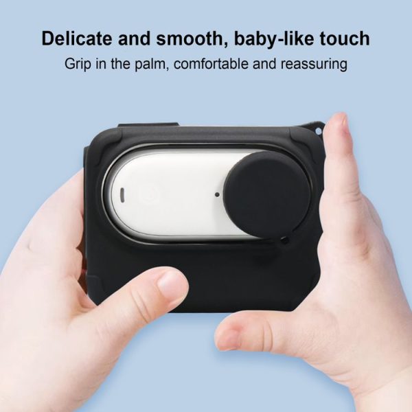 Insta360 GO 3 PULUZ Camera Charging Case Silicone Case with Lens Cap & Strap (Black) - Image 5