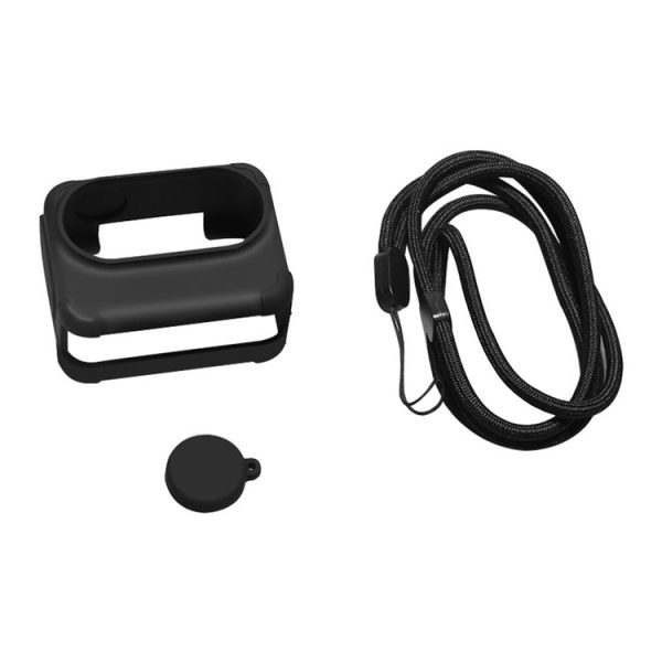 Insta360 GO 3 PULUZ Camera Charging Case Silicone Case with Lens Cap & Strap (Black) - Image 8