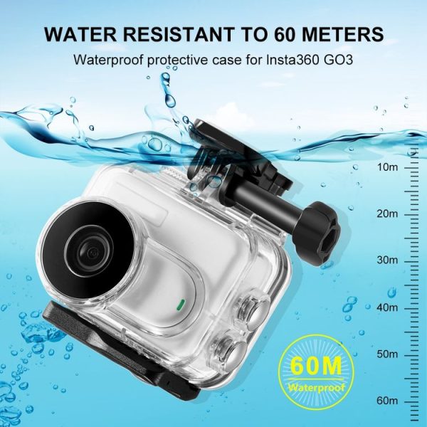 Insta360 GO 3 / GO 3SPULUZ 60m Underwater Waterproof Housing Case with Base Adapter & Screw (Transparent) - Image 5