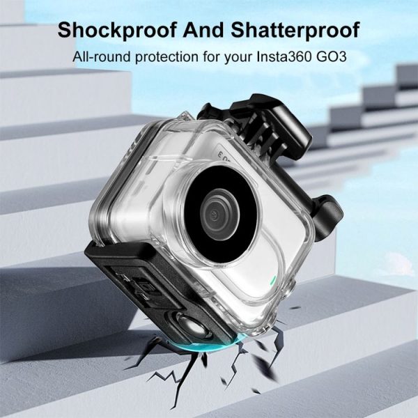 Insta360 GO 3 / GO 3SPULUZ 60m Underwater Waterproof Housing Case with Base Adapter & Screw (Transparent) - Image 6