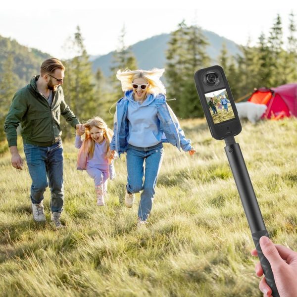 Insta360 X3 PULUZ Silicone Case Protective Cover with Hand Strap (Black) - Image 8