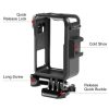 DJI Osmo Action Pro 5 / 4 / 3 PULUZ Vertical Plastic Protective Frame Cage with Cold Shoes (Black) - Image 3