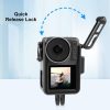 DJI Osmo Action Pro 5 / 4 / 3 PULUZ Vertical Plastic Protective Frame Cage with Cold Shoes (Black) - Image 4