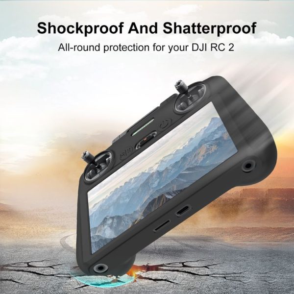 DJI Mini 4 Pro / Air 3 Remote Control / DJI RC 2 with Screen PULUZ Silicone Protective Case (Black) - Image 6