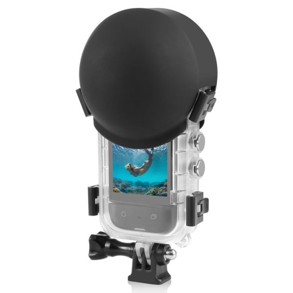 Insta360 X3 / X4 PULUZ Invisible Dive Case Lens Guard Silicone Protective Cover (Black) - Image 6